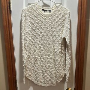 ▫️JEANNE PIERRE Cream Crew Neck Cable Knit Sweater